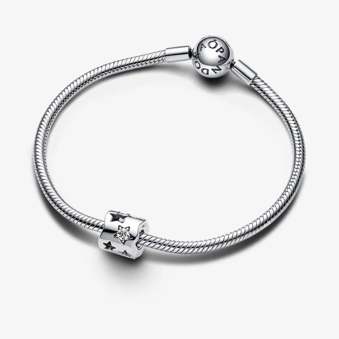 1 Bracelet2 Charms 99 Women Pandora Cutout Sparkling Star Charm