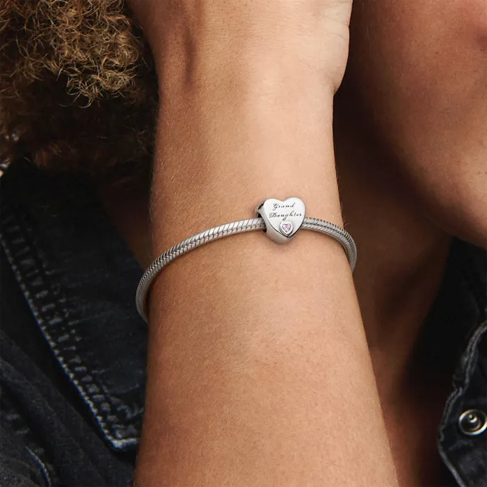 1 Bracelet2 Charms 99 Women Pandora Granddaughter Heart Charm