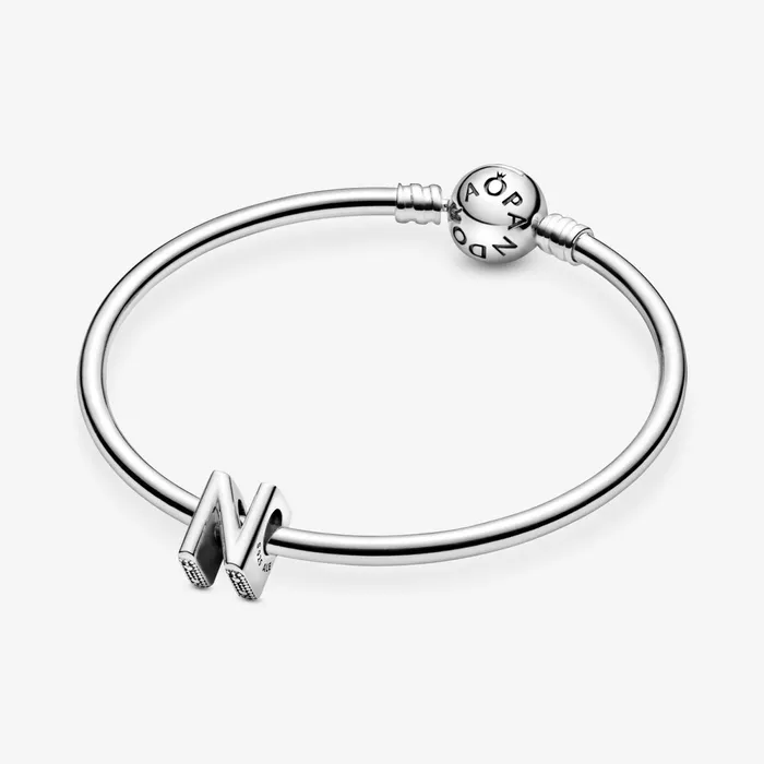 1 Bracelet2 Charms 99 Women Pandora Letter N Alphabet Charm