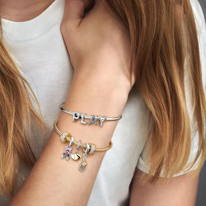 1 Bracelet2 Charms 99 Women Pandora Letter P Alphabet Charm