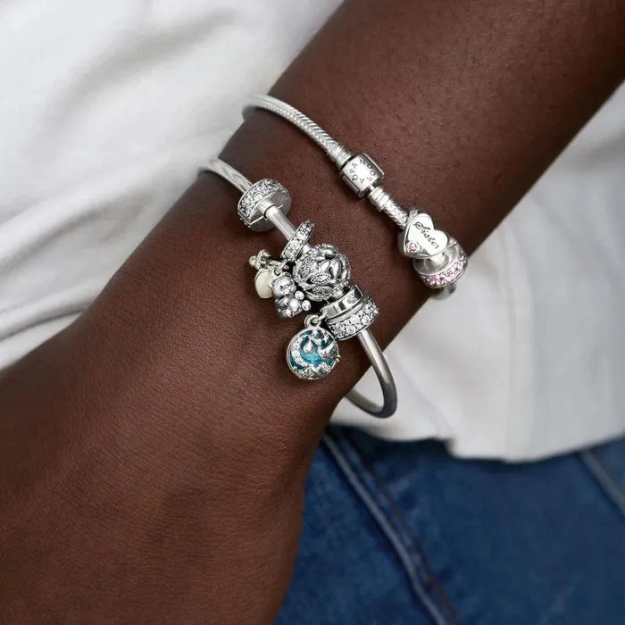 1 Bracelet2 Charms 99 Women Pandora Sister Heart Charm