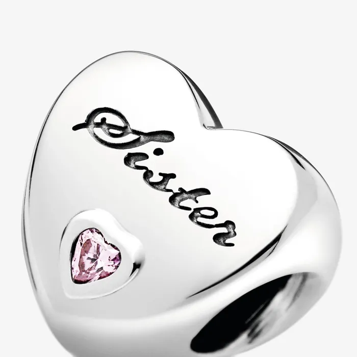 1 Bracelet2 Charms 99 Women Pandora Sister Heart Charm