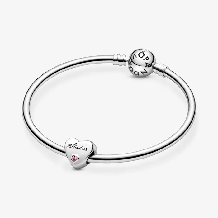 1 Bracelet2 Charms 99 Women Pandora Sister Heart Charm