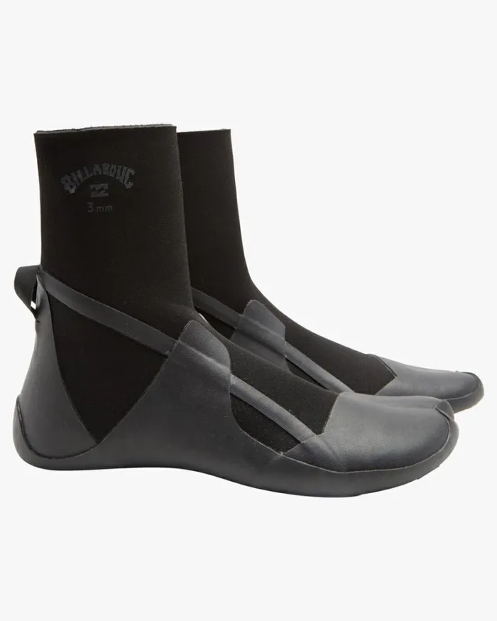 3 Absolute Hidden Split Toe Wetsuit Boots Black Hash Men Billabong Surf Accessories