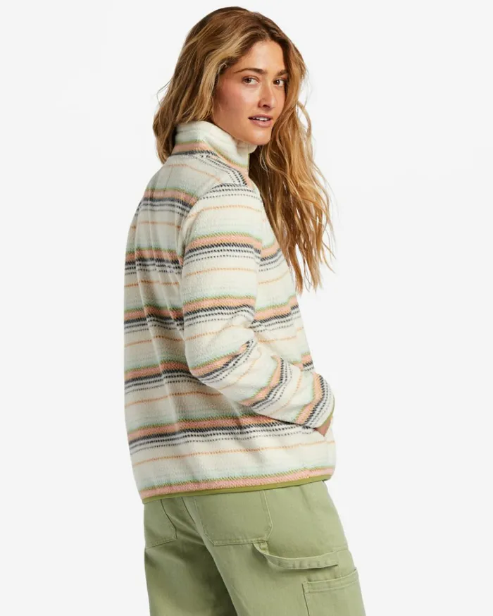 ADiv Boundary Mock 3 HalfZip Pullover Sweatshirt White Cap Women Billabong Sweatshirts and Fleece