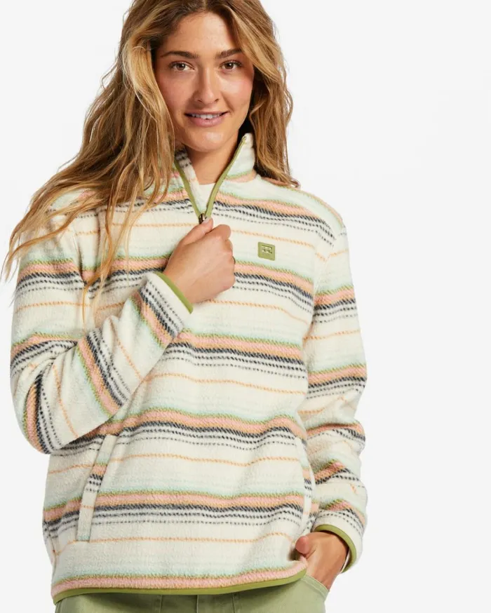 ADiv Boundary Mock 3 HalfZip Pullover Sweatshirt White Cap Women Billabong Sweatshirts and Fleece