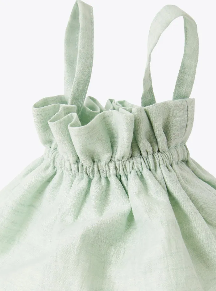 Accessories Girl 216 Il Gufo Drawstring Bag In Lightgreen Linen