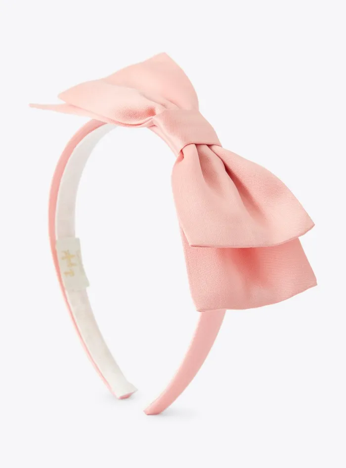 Accessories Girl 216 Il Gufo Headband With Bow Detail In Bubblegumpink Mikado