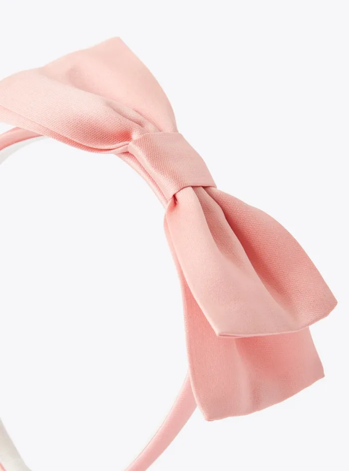 Accessories Girl 216 Il Gufo Headband With Bow Detail In Bubblegumpink Mikado
