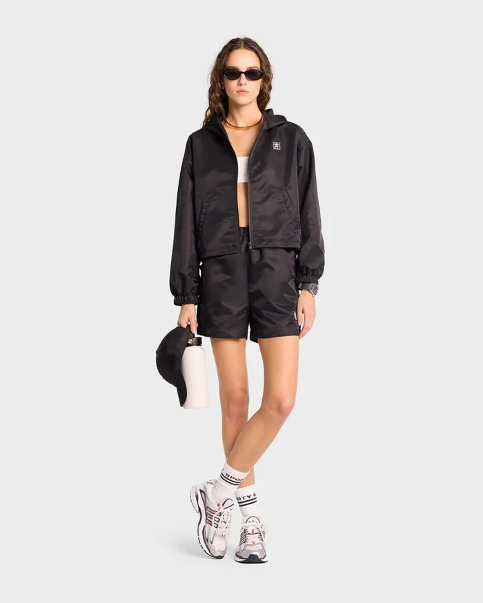 Activewear Women Sporty and Rich Running Woman Nylon Windbreaker 8211 BlackWhite