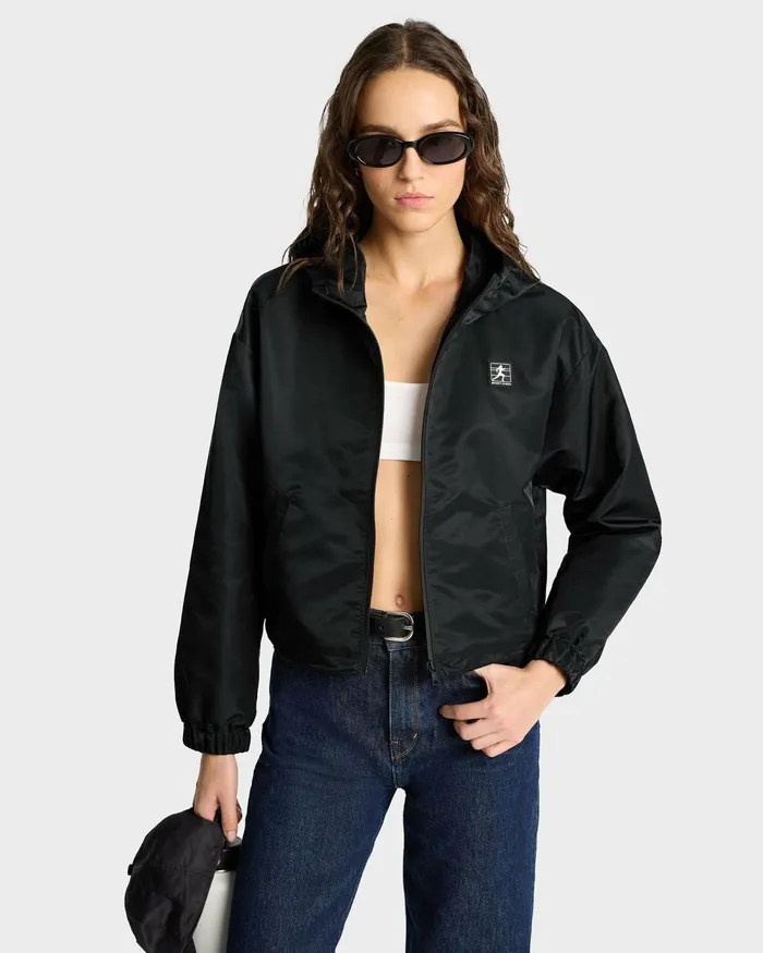 Activewear Women Sporty and Rich Running Woman Nylon Windbreaker 8211 BlackWhite
