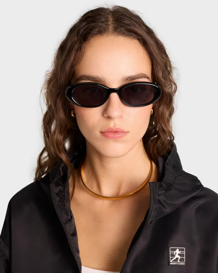 Activewear Women Sporty and Rich Running Woman Nylon Windbreaker 8211 BlackWhite