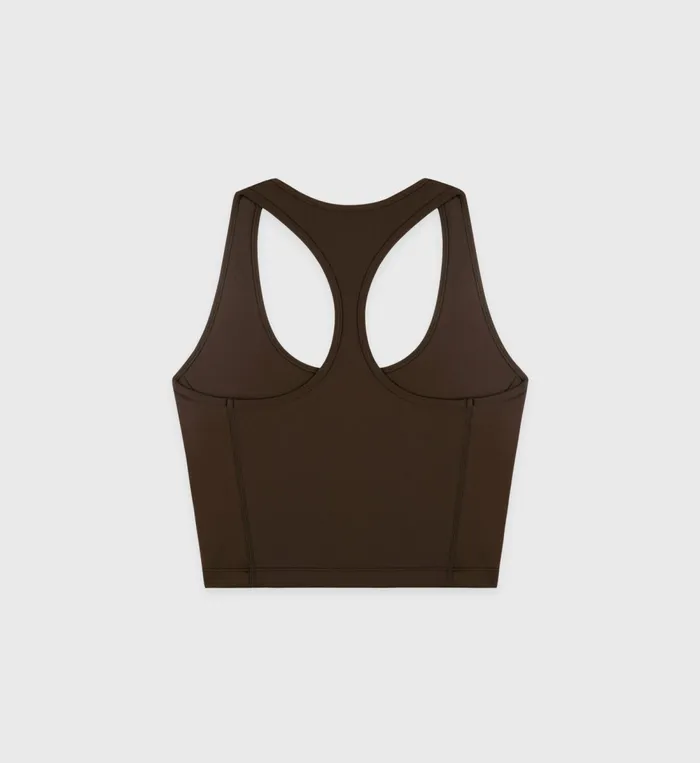 Activewear Women Sporty and Rich Serif Logo Sports Tank 8211 ChocolateWhite