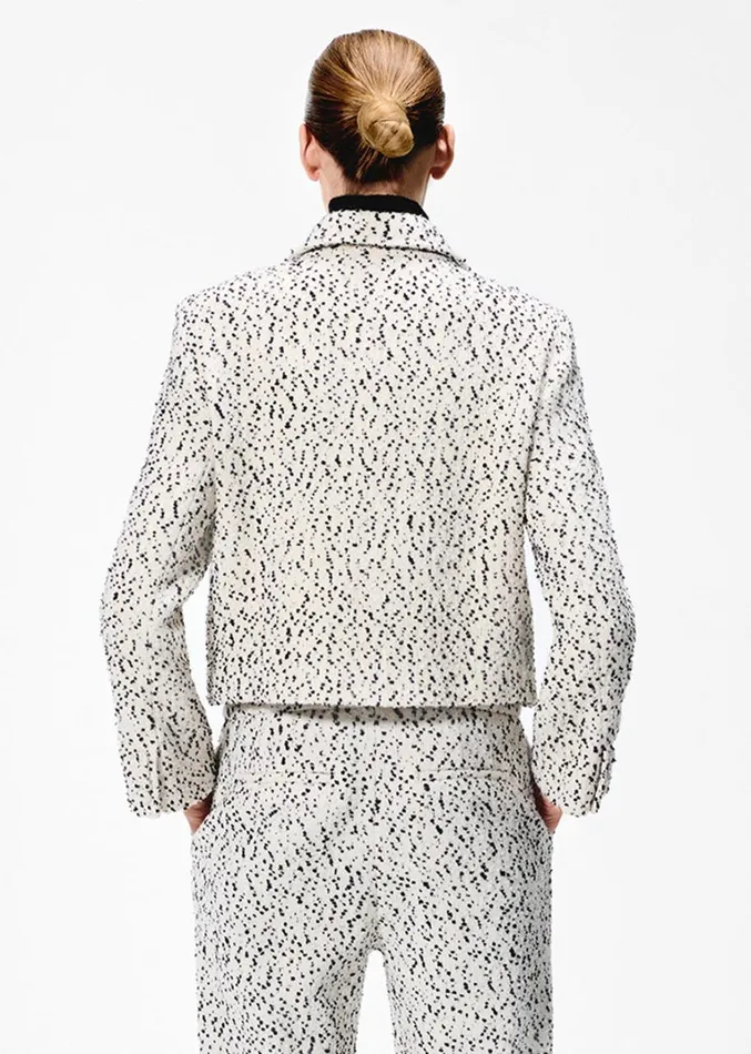 Adam Lippes Amos Jacket Ivoryblack Womens Coats and Jackets