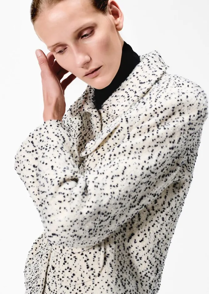Adam Lippes Amos Jacket Ivoryblack Womens Coats and Jackets