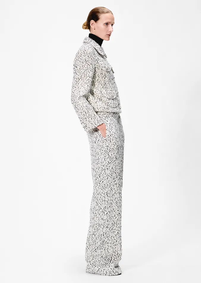 Adam Lippes Amos Jacket Ivoryblack Womens Coats and Jackets