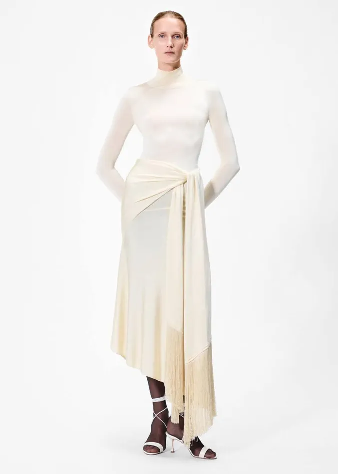 Adam Lippes Cecil Dress Ivory Womens Sweaters and Knitwear