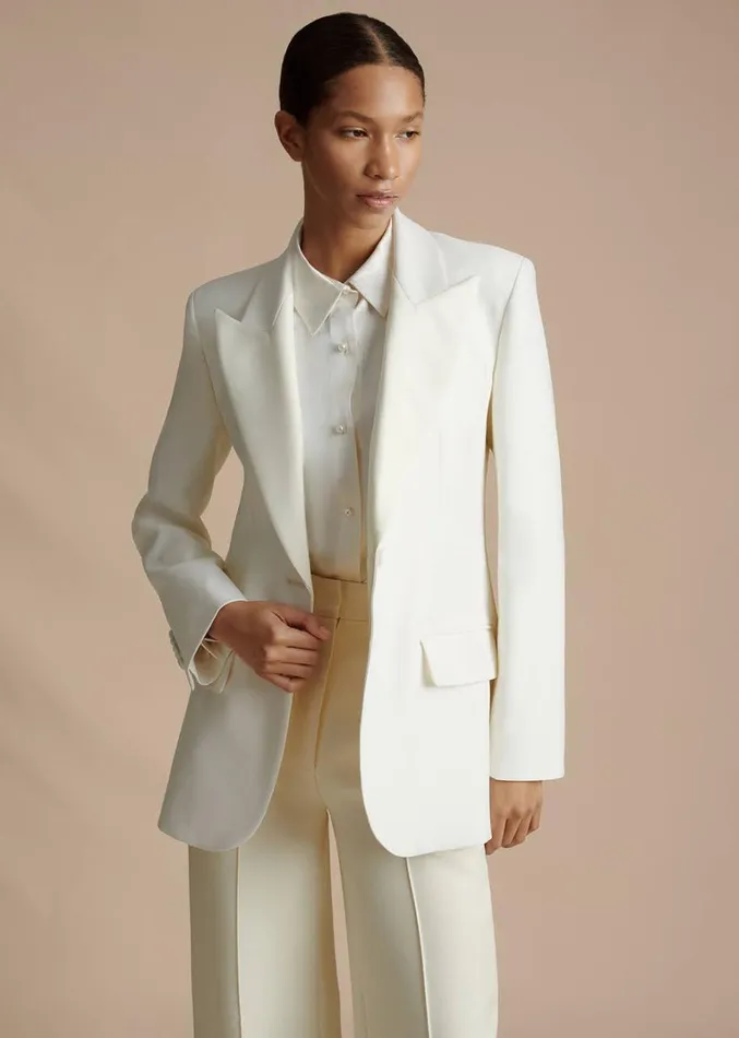 Adam Lippes Chaqueta De Esmoquin De Lana Radzimir Marfil Womens Coats and Jackets