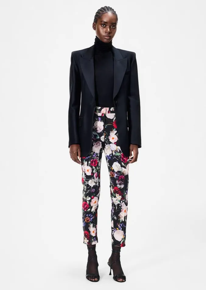 Adam Lippes Daphne Pant Black Floral Womens Pants