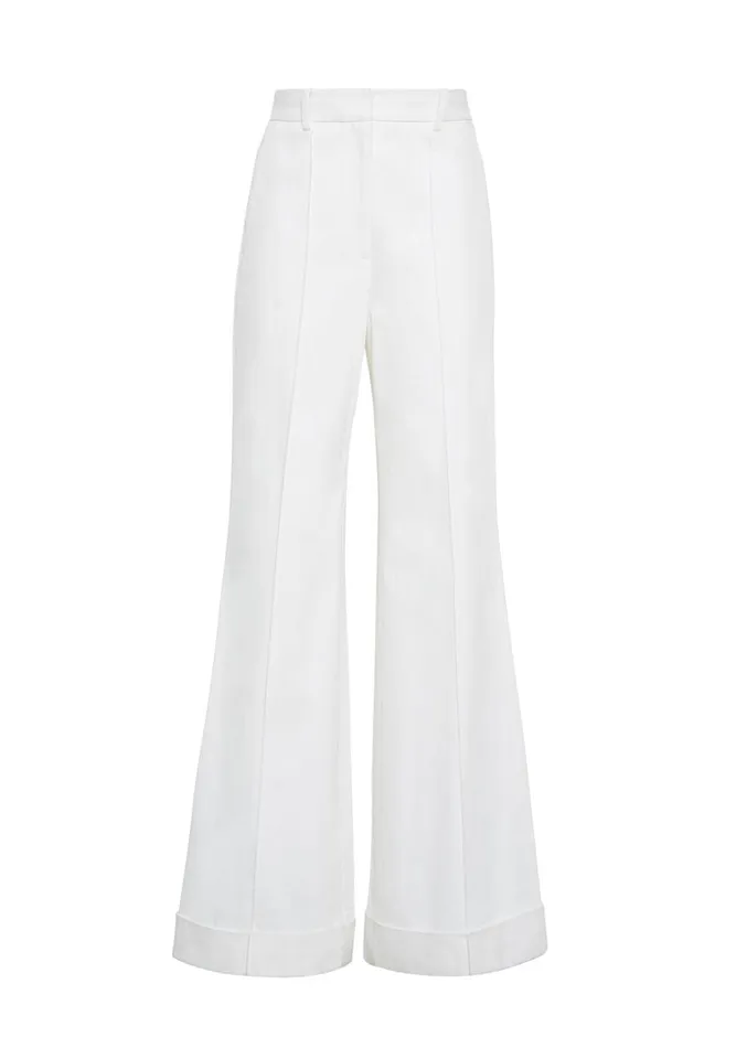 Adam Lippes Deeda Pant In White Denim White Womens Pants