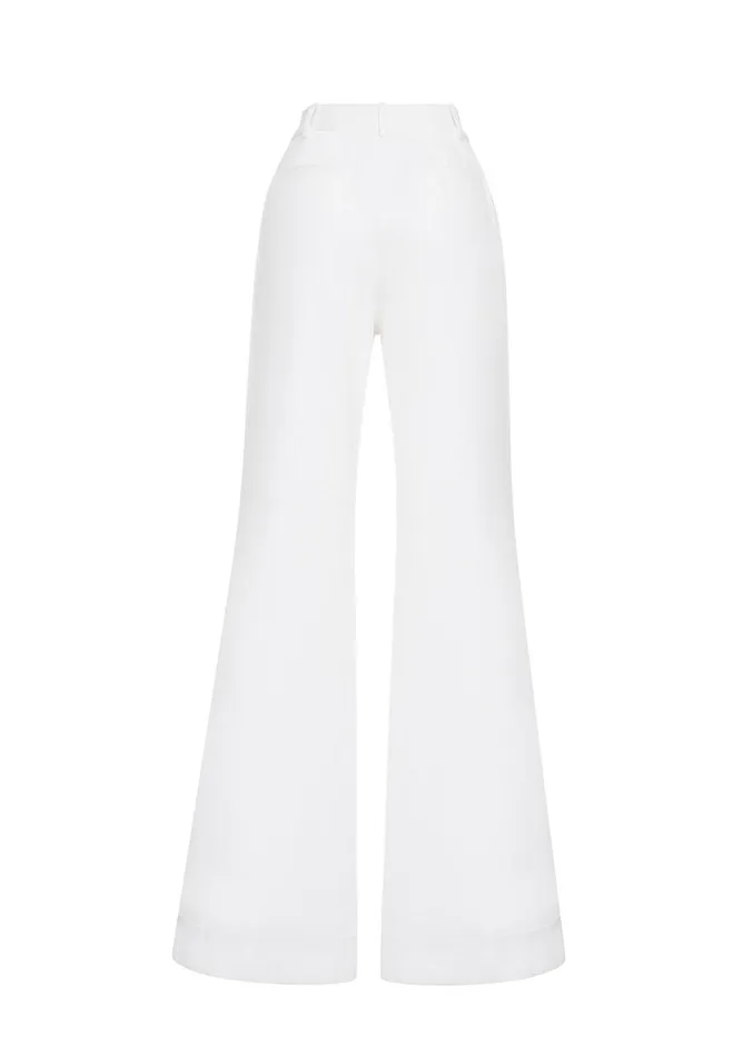 Adam Lippes Deeda Pant In White Denim White Womens Pants