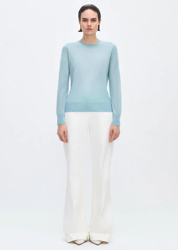 Adam Lippes Didion Knit Mist Womens Sweaters and Knitwear