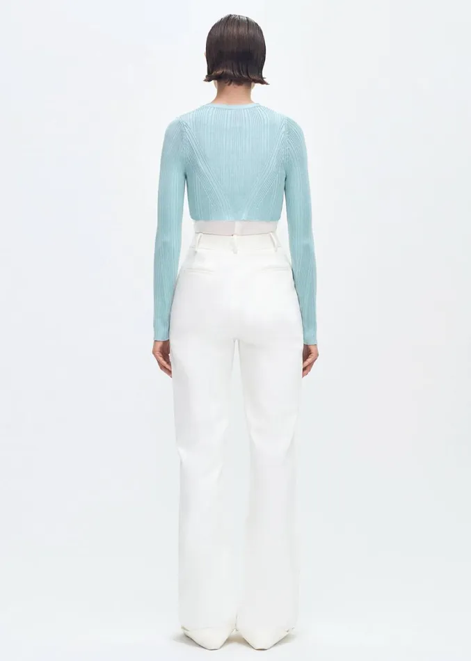 Adam Lippes Glynis Cardigan Mist Womens Sweaters and Knitwear