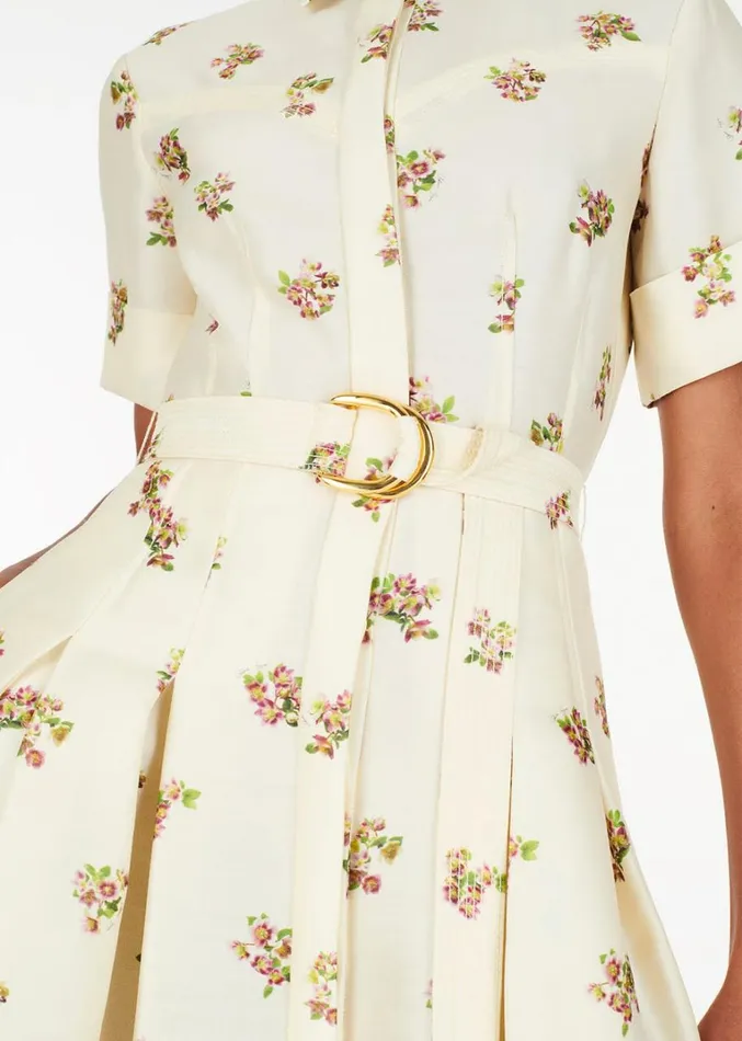 Adam Lippes Leighton Dress Cream Floral Womens Dresses