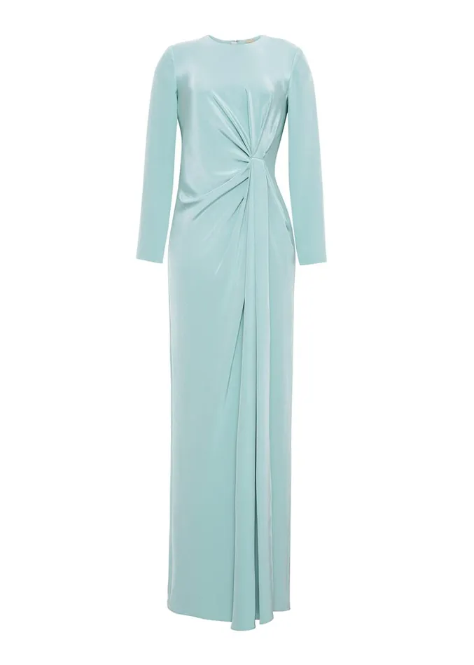 Adam Lippes Long Draped Dress Mist Womens Dresses