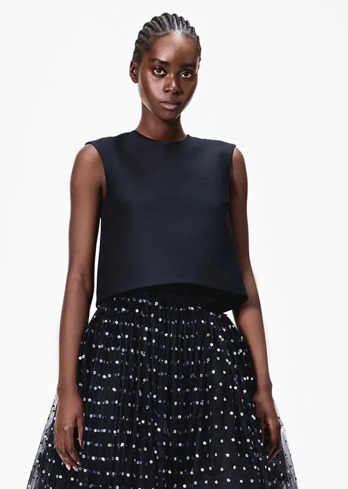 Adam Lippes Mercer Top Black Womens Tops