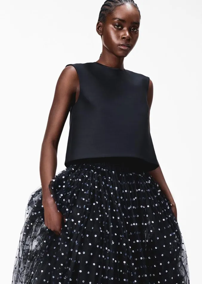 Adam Lippes Mercer Top Black Womens Tops