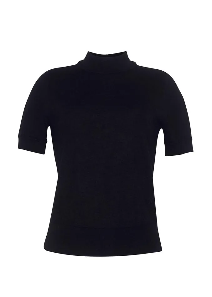 Adam Lippes UltraFine Cashmere Mockneck Black Womens Sweaters and Knitwear