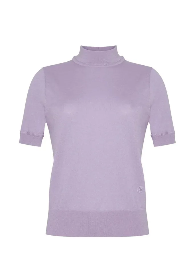 Adam Lippes UltraFine Cashmere Mockneck Lavender Womens Sweaters and Knitwear
