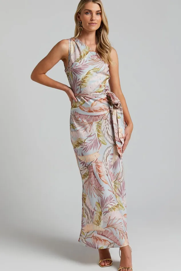 Adea Midi Dress 8211 Asymmetric One Shoulder Slip Dress In Blue Lagoon Leaf Print Women Showpo Curve Clothes Adea Midi Dress 8211 Asymmetric One Shoulder Slip Dress In Blue Lagoon Leaf Print Women Showpo Curve Clothes