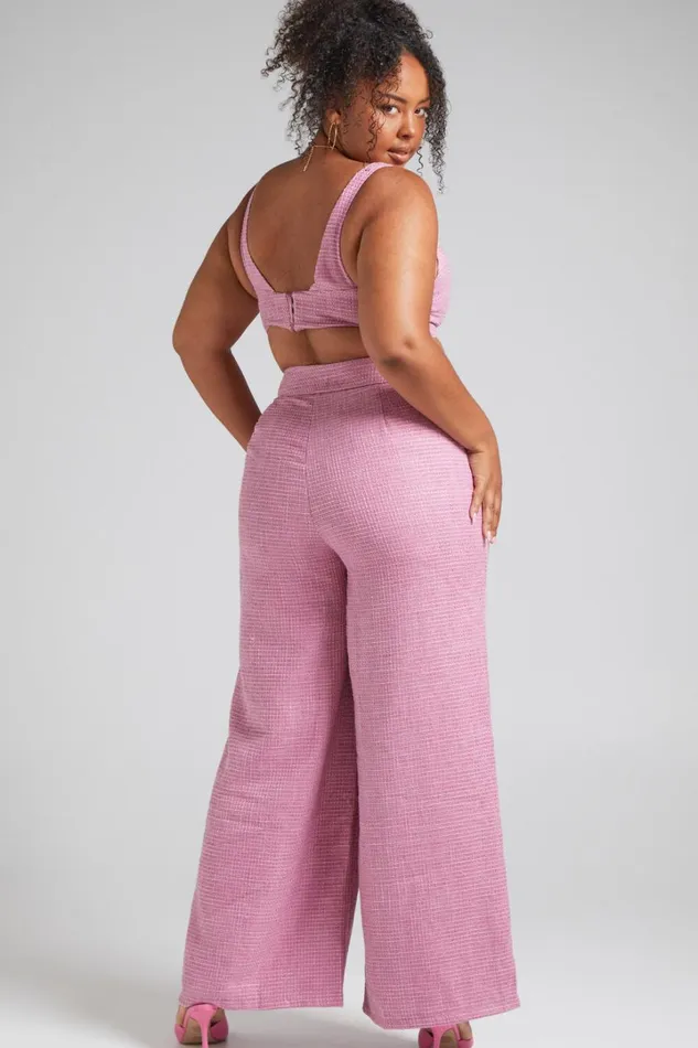 Adelaide Two Piece Set 8211 Crop Top And Wide Leg Pants Set In Pink Women Showpo Curve Clothes