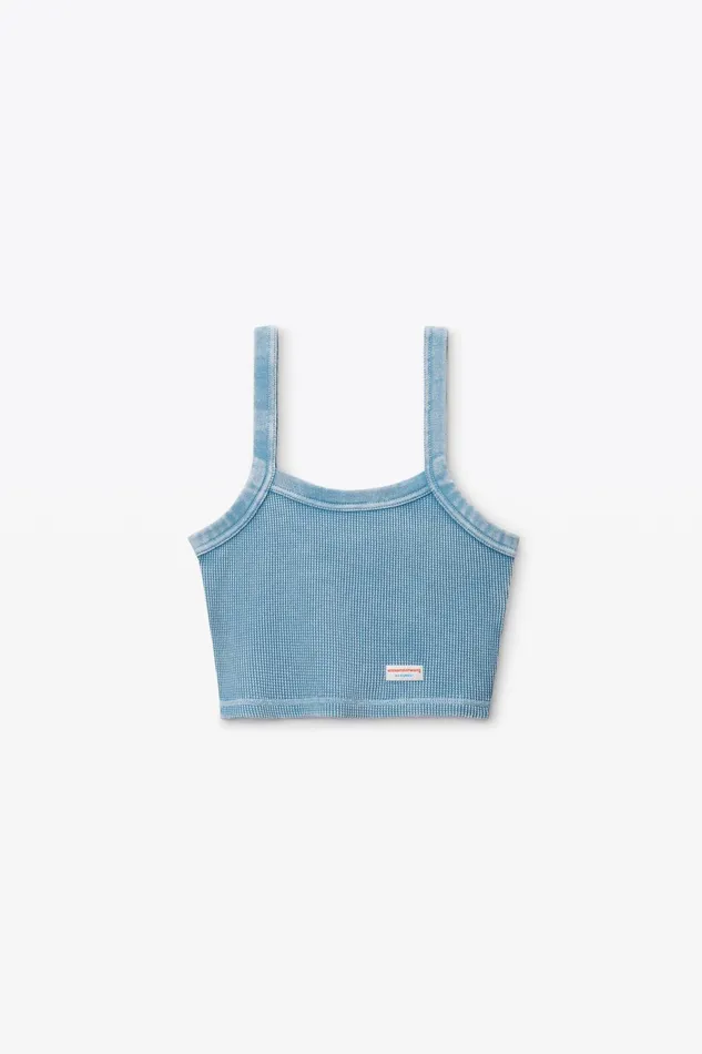 Alexander Wang Bodywear Cropped Camisole In WaffleKnit Cotton Stretch
