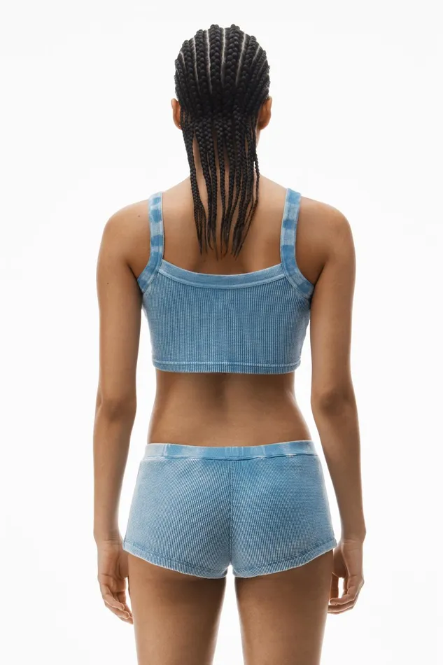 Alexander Wang Bodywear Cropped Camisole In WaffleKnit Cotton Stretch