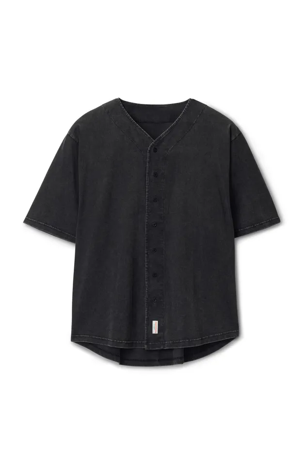 Alexander Wang Bodywear Oversized Baseball Shirt In Cotton Jersey