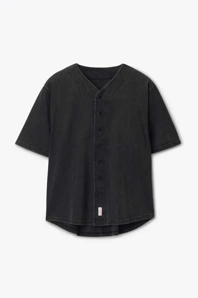 Alexander Wang Bodywear Oversized Baseball Shirt In Cotton Jersey