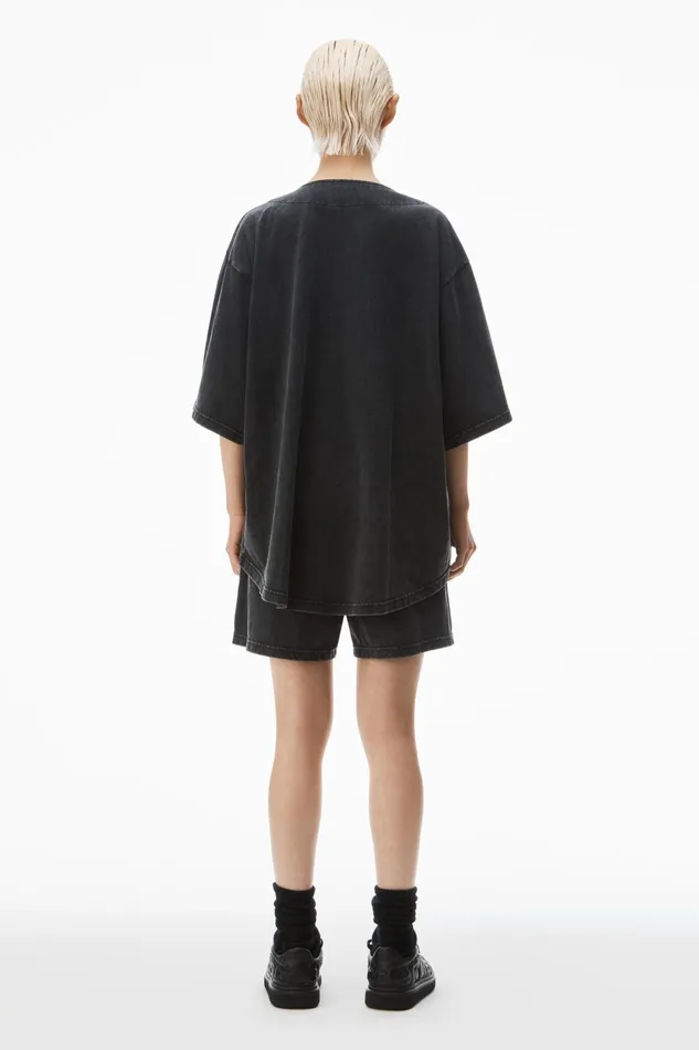 Alexander Wang Bodywear Oversized Baseball Shirt In Cotton Jersey