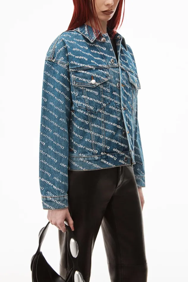 Alexander Wang Denim Game Logo JacketIn Denim 8211 Women