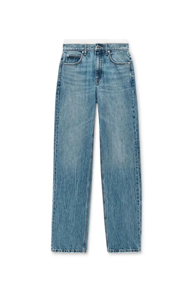 Alexander Wang Denim PreStyled Denim Jeans With Pointelle Waistband 8211 Women