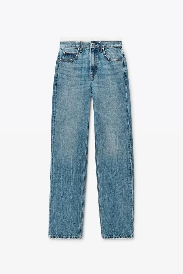 Alexander Wang Denim PreStyled Denim Jeans With Pointelle Waistband 8211 Women
