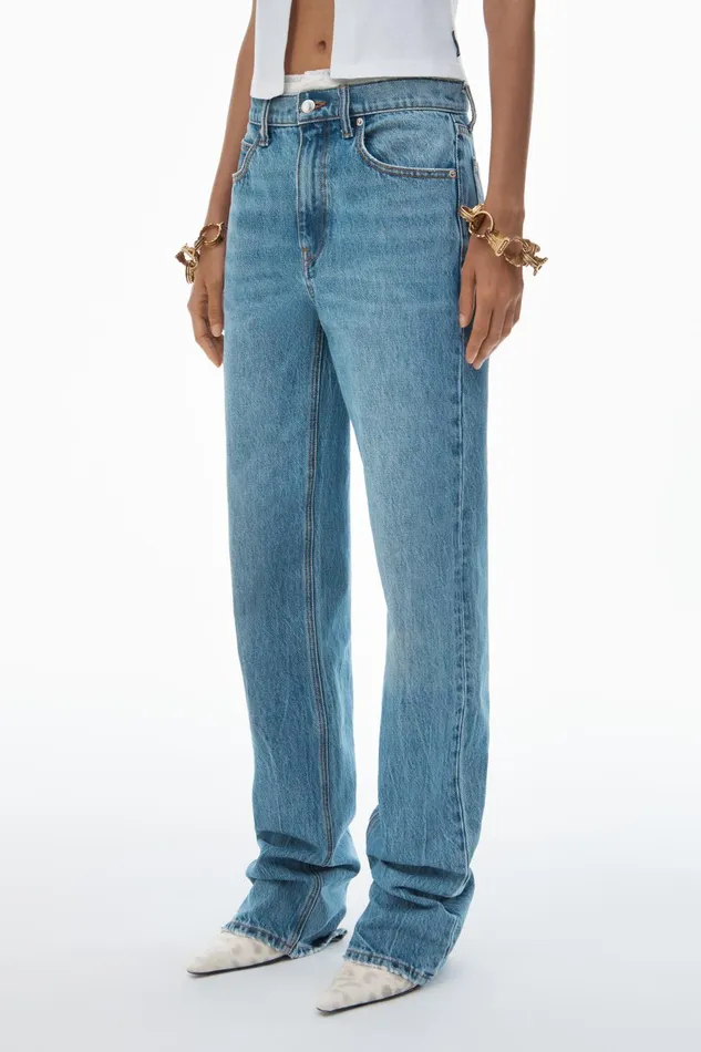 Alexander Wang Denim PreStyled Denim Jeans With Pointelle Waistband 8211 Women