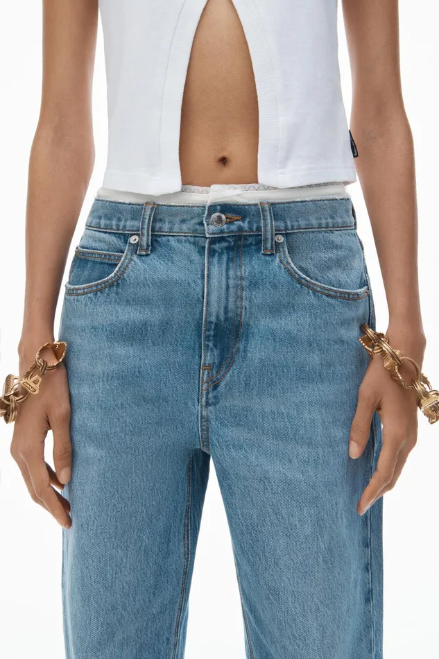 Alexander Wang Denim PreStyled Denim Jeans With Pointelle Waistband 8211 Women