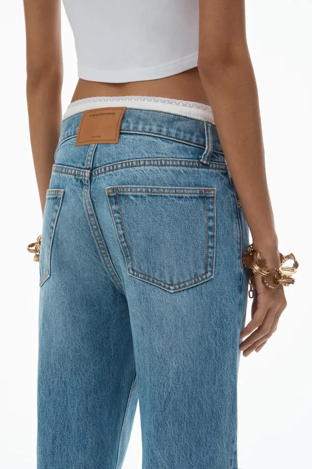 Alexander Wang Denim PreStyled Denim Jeans With Pointelle Waistband 8211 Women