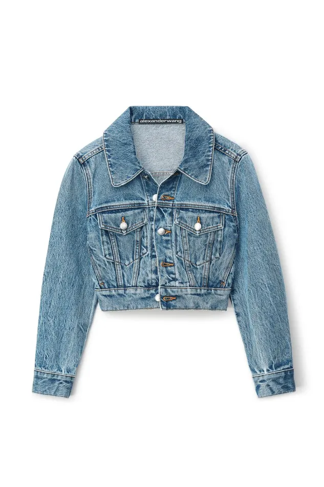Alexander Wang Denim Shrunken Trucker Jacket In Denim 8211 Women