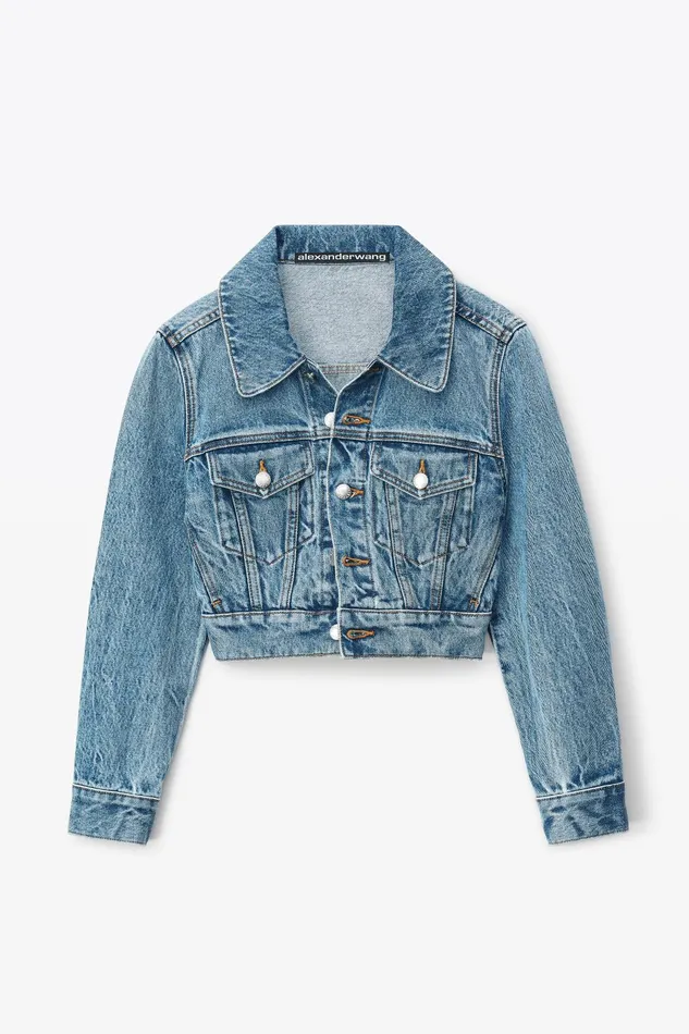 Alexander Wang Denim Shrunken Trucker Jacket In Denim 8211 Women