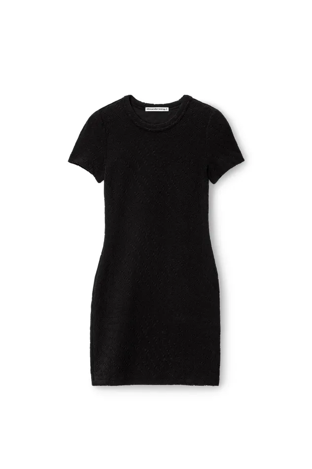 Alexander Wang Dresses Logo Jacquard Stretch Short Sleeve Mini Dress 8211 Women