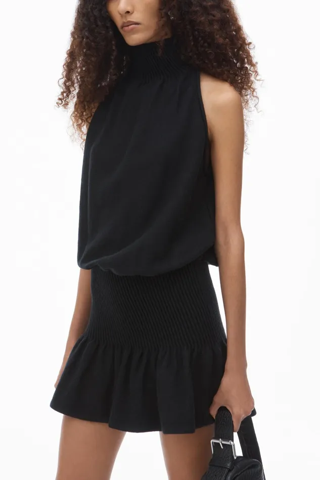 Alexander Wang Dresses Ruched Turtleneck Halter Dress 8211 Women